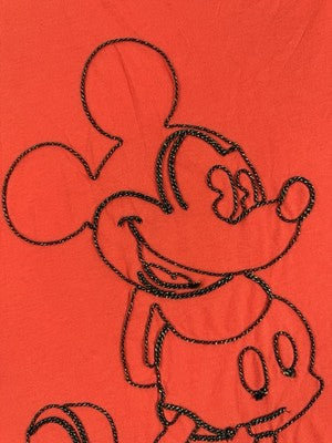 Disney Parks Top XL Womens Mickey Mouse Embroidered Walt Disney World Shirt Red