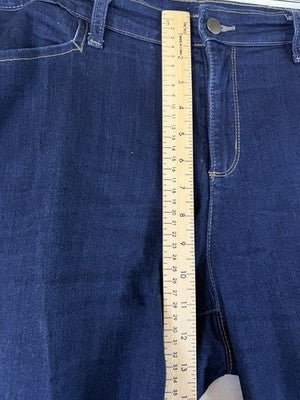 Charter Club Lexington Straight Jeans 16 Dark Blue Red Piping