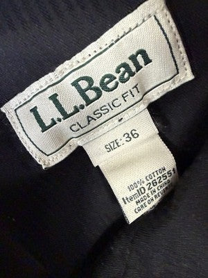 LL Bean Pants Mens 36x27 Classic Fit Gray 100% Cotton Flat Front