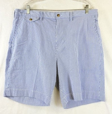 Polo Ralph Lauren Seersuckers Shorts 38 Blue Mens 9” Classic Fit