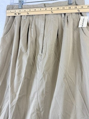 Vintage Midi Skirt 12 Khaki Tan 90s High Rise Hipster Academia Womens
