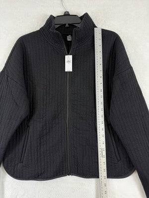 GapFit Jacket Small Womens Black New Gap Fit Quilted Knit Full Zip Mock Neck NWT