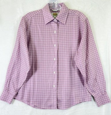 Talbots Top 6 Petite Pink Button Up Shirt Long Sleeve 6P Vintage Cotton Womens