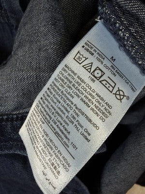 Gap x HFR Top Medium Puff Sleeve Denim Shirt N’gai Harlem’s Fashion Row Blue New