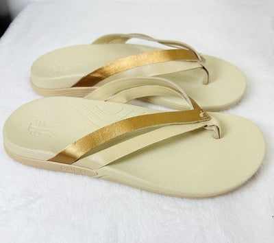 Kuru Womens Flip Flops 9 Kala Sieva Leather Sandals Plantar Fasciitis New