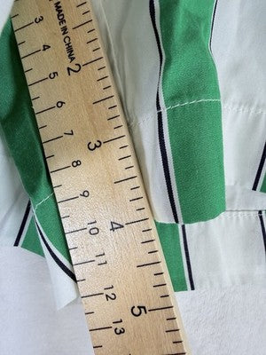 Gap Organic Cotton Boxer Shorts Large Green Striped Poplin Womens New