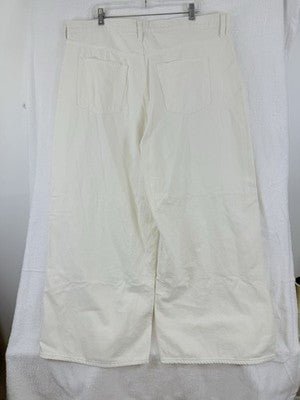 Gap Super Baggy Jeans 35 20 Women Off White Ivory Wide Leg High Rise New NWT