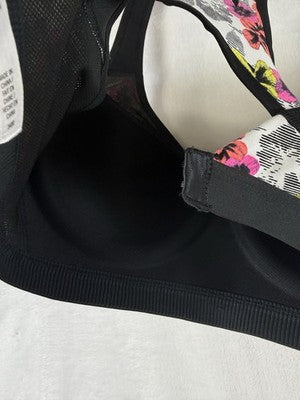 Victoria's Secret VSX Incredible Sports Bra 34DD Victoria Black Floral Womens