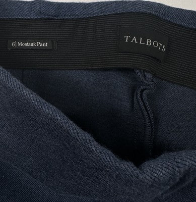 Talbots Montauk Pants 6 Blue Crop Knit Pull On Stretch Womens