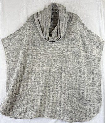 Margaret Winters Poncho Sweater Gray Cowl Neck Art To Wear Artsy Lagenlook OSFA