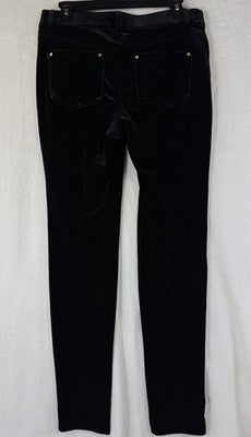 INC International Concepts Pants Women 10 Black Velvet Skinny Stretch