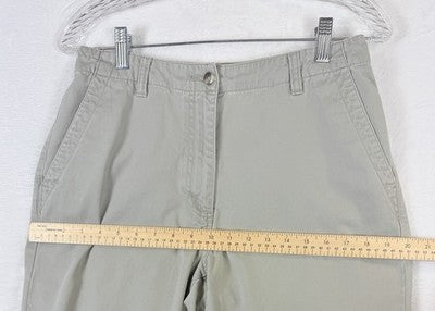 LL Bean Womens 8 Khaki Pants Tan Beige Vintage 90s High Rise 100% Cotton