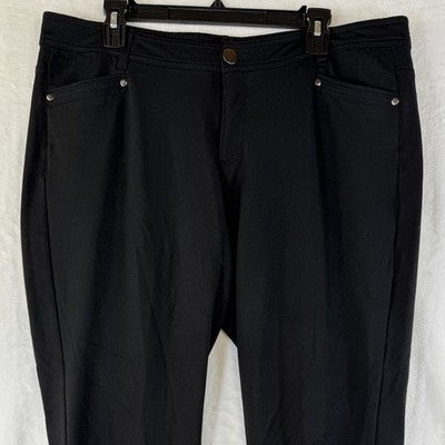 CJ Banks Signature Slimming Pants 16W Petite Black Ponte Knit Womens Plus Size