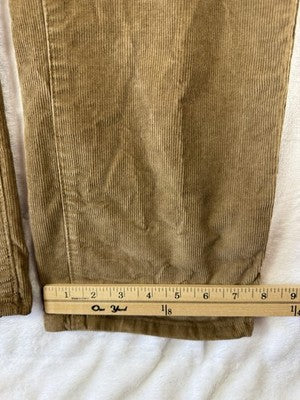 LL Bean Stretch Country Corduroy Pants 32x30 Mens Sepia Brown Straight Leg