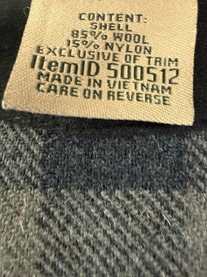 LL Bean Maine Guide Jacket XXL Wool Zip Front Jac-Shirt Gray Blue Plaid Mens