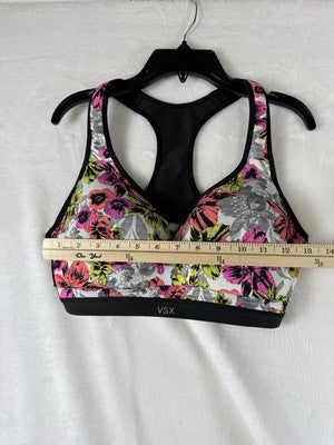 Victoria's Secret VSX Incredible Sports Bra 34DD Victoria Black Floral Womens