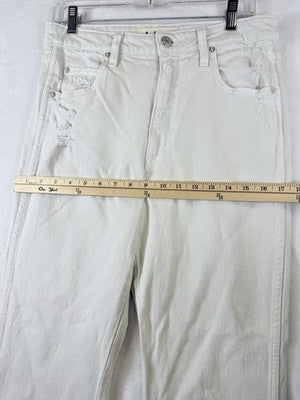 Amo Bella Jeans 30 Ivory White Oak Denim Raw Hem Womens