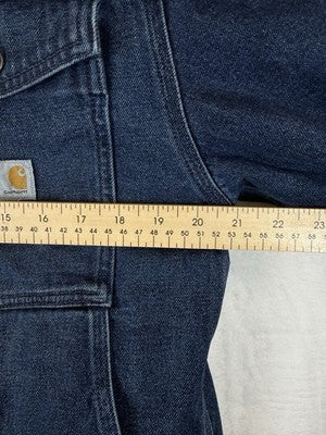 Carhartt Denim Sherpa Lined Jacket Relaxed Fit Mens Small Blue Jean Coat