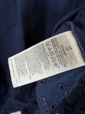 Gap X Doen Skirt XS Midi Blue Long Eyelet Pull On Cottagecore Boho Women New NWT