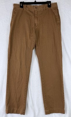 J Crew Sun Faded Pants Mens 32x30 Classic Fit Chinos Brown 100% Cotton