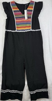 Bloomchic Wide Leg Jumpsuit 10 Womens Embroidered Boho Quirky Hippie Artsy New