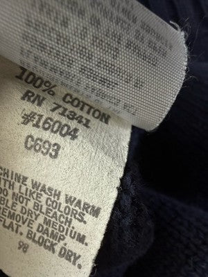 Vintage LL Bean Sweater Womens XL Made In USA Turtleneck Blue 100% Cotton 90s