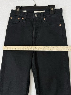 Levis Wedgie Straight 23 Jeans Womens Black 23x28 Button Fly Levi’s