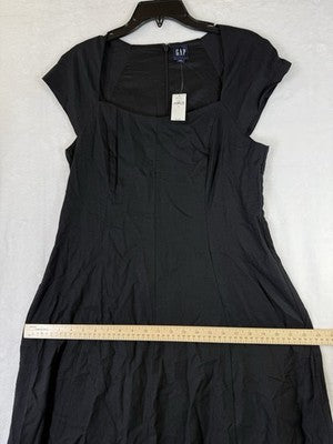 Gap Linen Blend Maxi Dress Medium Women Black Fit & Flare Long New NWT