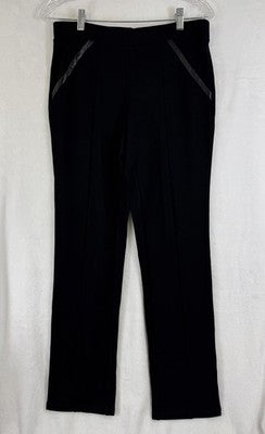Rafaella Comfort Pants 8 Black Ponte Pull On Slim Leg Knit Womens New NWT