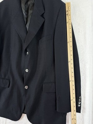 Brook Brothers Blazer 42r Navy Blue Wool Mens Jacket *FlawRead
