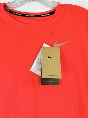 Nike Mens Miler T Shirt Small Running Orange Short Sleeve Dri Fit New NWT