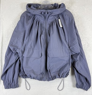 Old Navy Jacket Women Large Petite Windbreaker Full Zip Lightweight Purple New