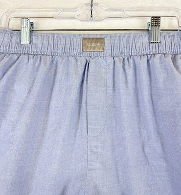 J Crew Cotton Boxer Shorts Medium Womens Sleep Pajama PJs Blue End On End