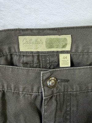 Cabelas Cargo Utility Shirts 44 Mens Brown Vintage 4.5” 100% Cotton Long Sleeve