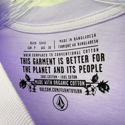Volcom Crop Top T Shirt Small Womens Purple Logo Short Sleeve Tee New NWT