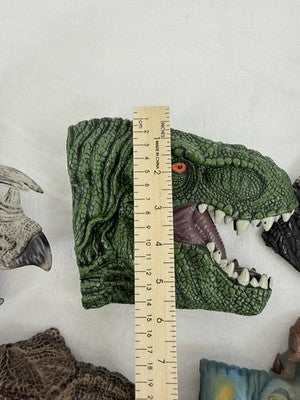 Dinosaur Hand Puppet Rubber Head Lot T Rex Dilophosaurus Puppets Dino Toys