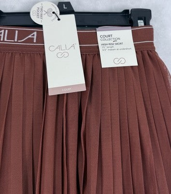 Calia By Carrie Underwood Large Tennis Skort Pleated Skirt Womens Brown NWT