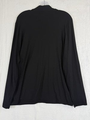 Talbots XL Tops Black Platinum Jersey Knit V Neck Long Sleeve