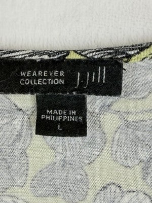 J Jill Large Top 3/4 Sleeve Wearever Collection Knit Floral Print Womens