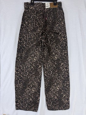 Levis Baggy Dad Jeans 24 Womens Leopard Print 24x30 Mid Rise Denim New NWT