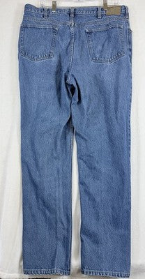 Lands End Jeans 38 Mens 38x34 Blue Denim Square Rigger