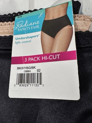 Vanity Fair Panties Size 5 Small Radiant Undershapers Nylon Briefs Lot 3 Hi Cut