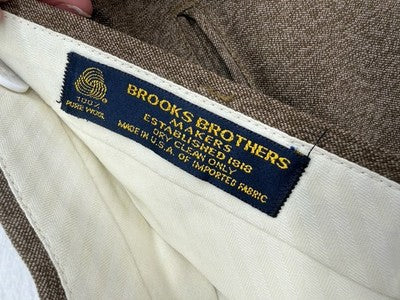 Brooks Brothers Pants 34x30 Wool Pleated Vintage Mens Made In USA Mens