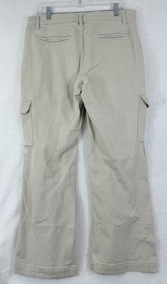 Aeropostale Cargo Flare Pants 12 Womens Tan Thick Cotton Stretch