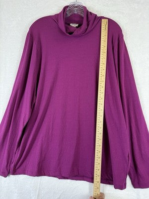 J Crew Turtleneck Top 2X Pink Knit Long Sleeve Womens