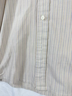 Yves Saint Laurent Shirt Button Up 14.5 32/33 Mens Beige Striped YSL Vintage