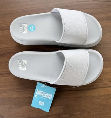 Reef Sandals Women 9 New Cushion Gray Bondi Bay Slides