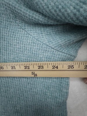 J Jill Wearever Top 2X Sweater Aqua Blue Cowl Neck 3/4 Sleeve Womens