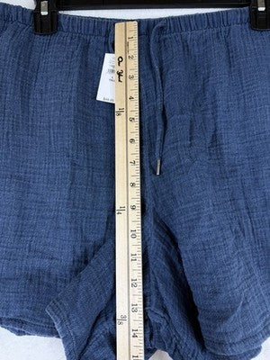 Gap Cotton Gauze Denim Easy Shorts  Large Tall Womens Blue Pull On New NWT