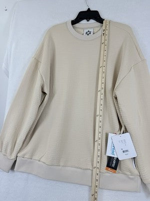 Obermeyer Explorer Tech Crew Mens Medium Sweatshirt Pullover Cement New NWT